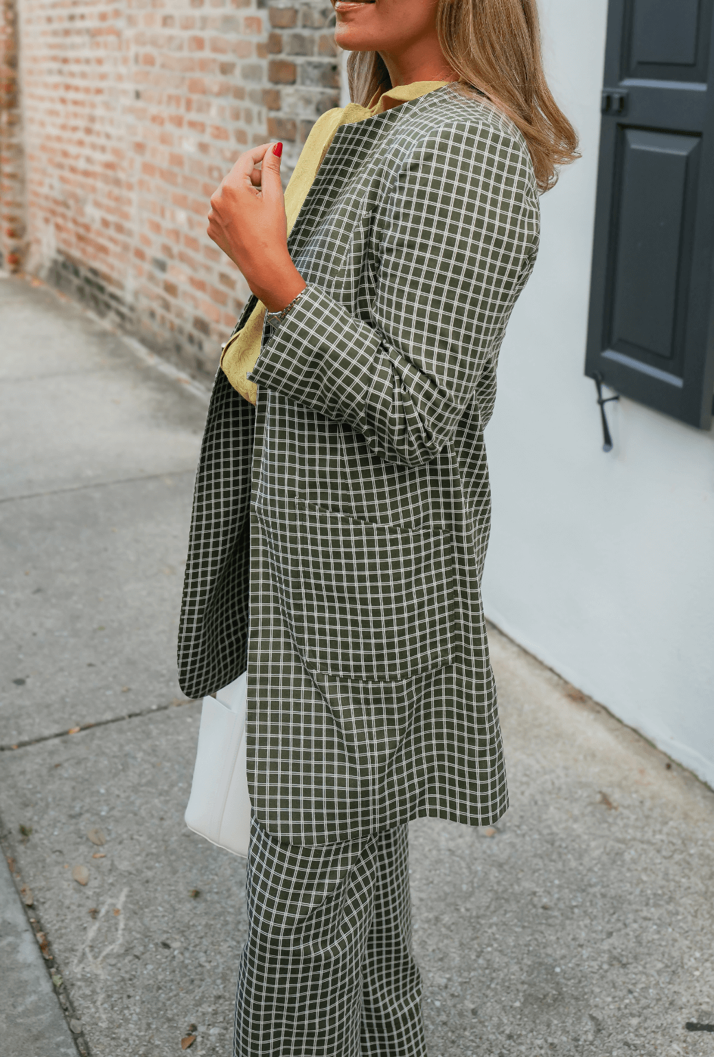 SAMPLE Buru x Megan Stokes Walking Coat - Olive Windowpane