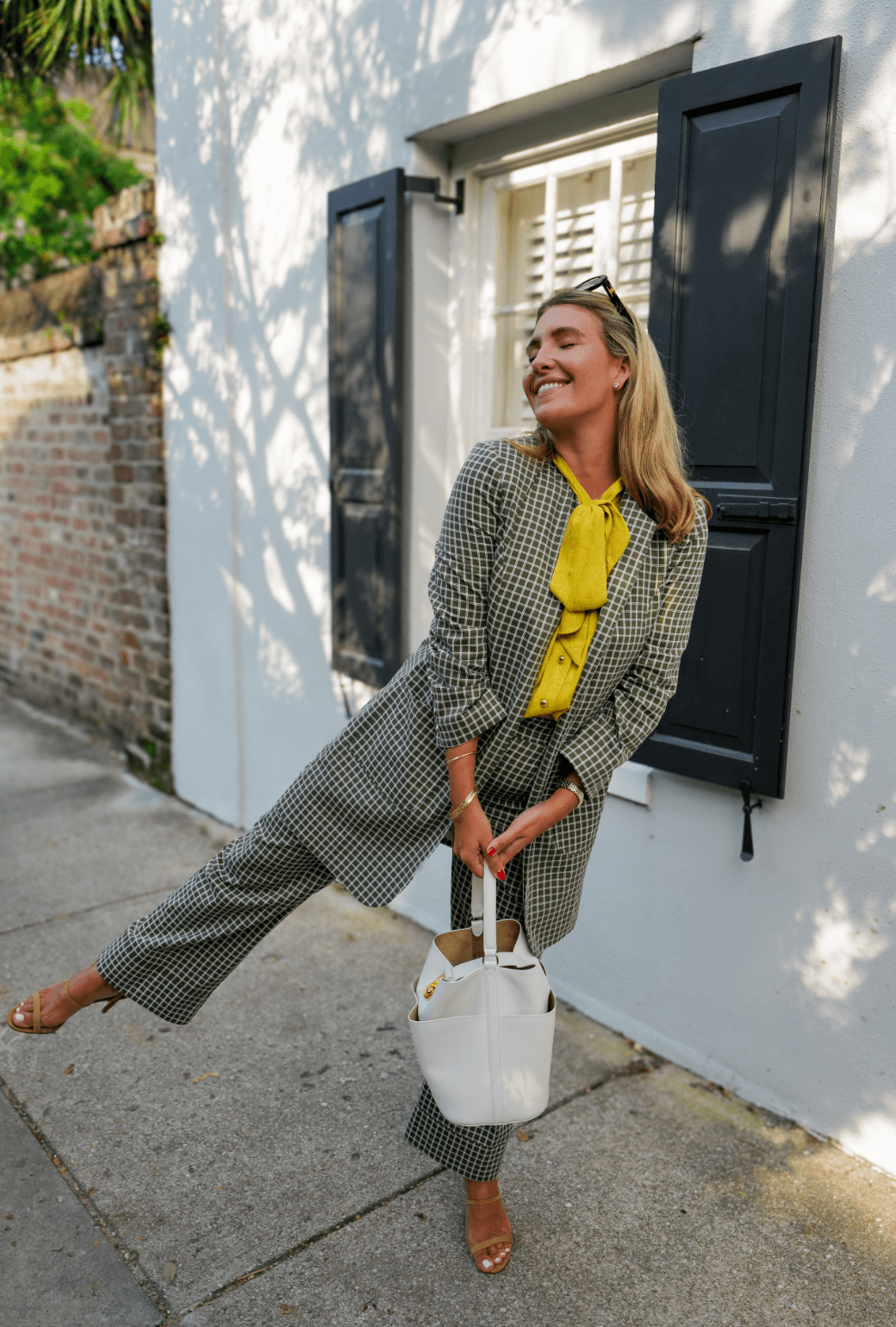 SAMPLE Buru x Megan Stokes Walking Coat - Olive Windowpane