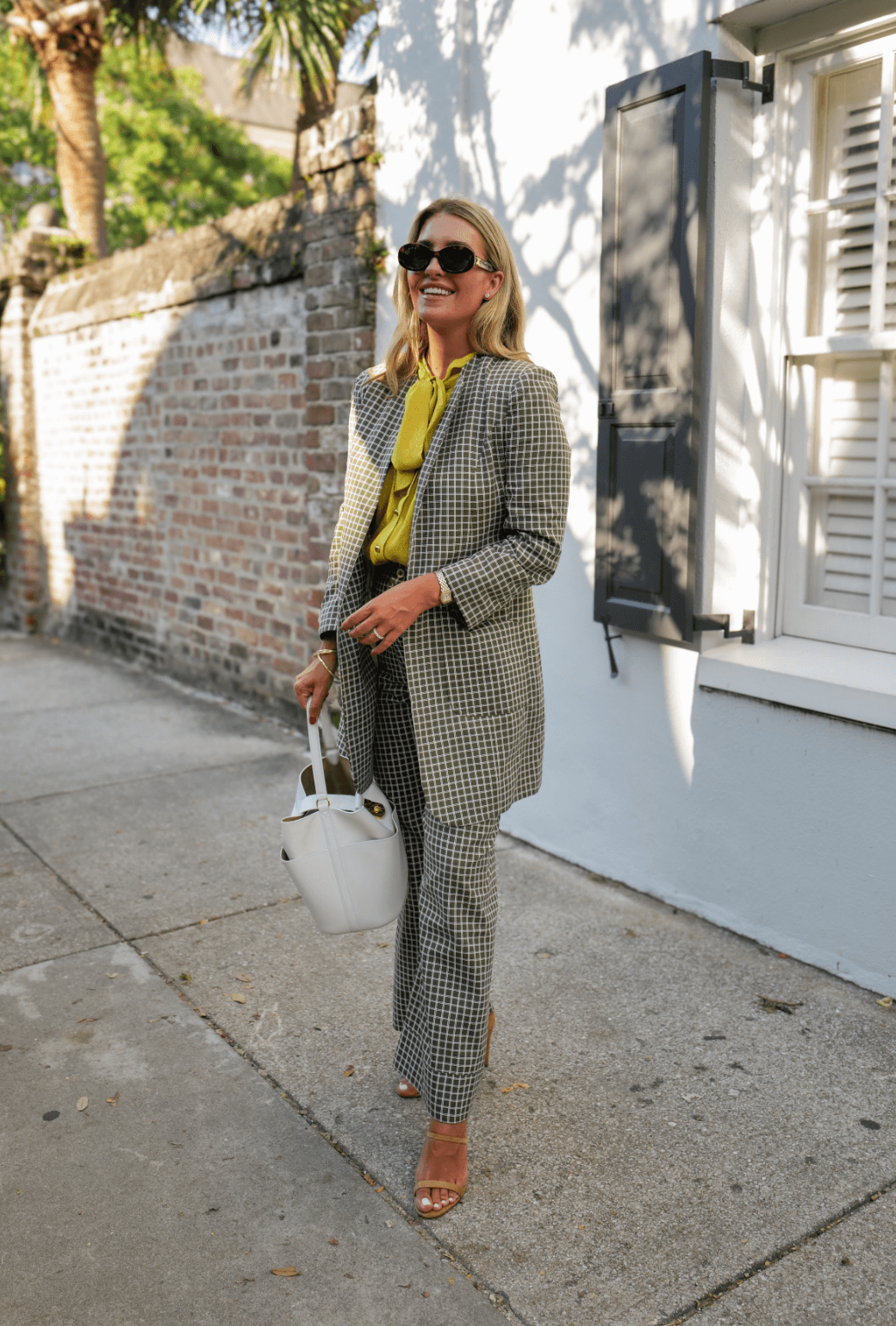SAMPLE Buru x Megan Stokes Walking Coat - Olive Windowpane
