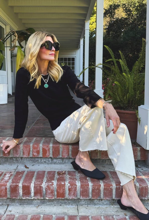 Wide Leg Jeans - Ivory