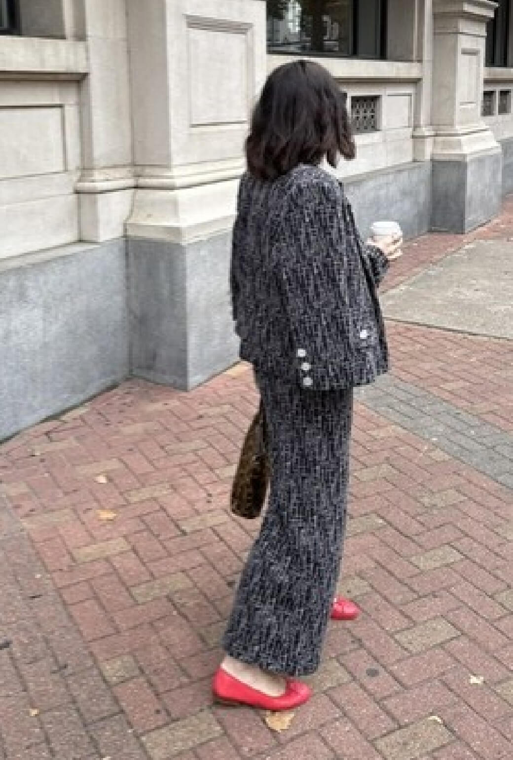 SAMPLE - BURU x Val Wide Leg Knit Trouser - Black Geo Knit
