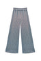 Wide Leg Knit Trouser - Blue & Brown Cheetah Knit