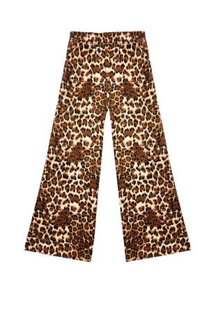 SAMPLE. Wide Leg Knit Trouser - Cheetah