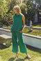 Wide Leg Knit Trouser - Kelly Green Knit