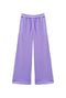 Wide Leg Knit Trouser - Purple Gingham Knit