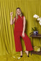 Wide Leg Knit Trouser - Tomato Knit