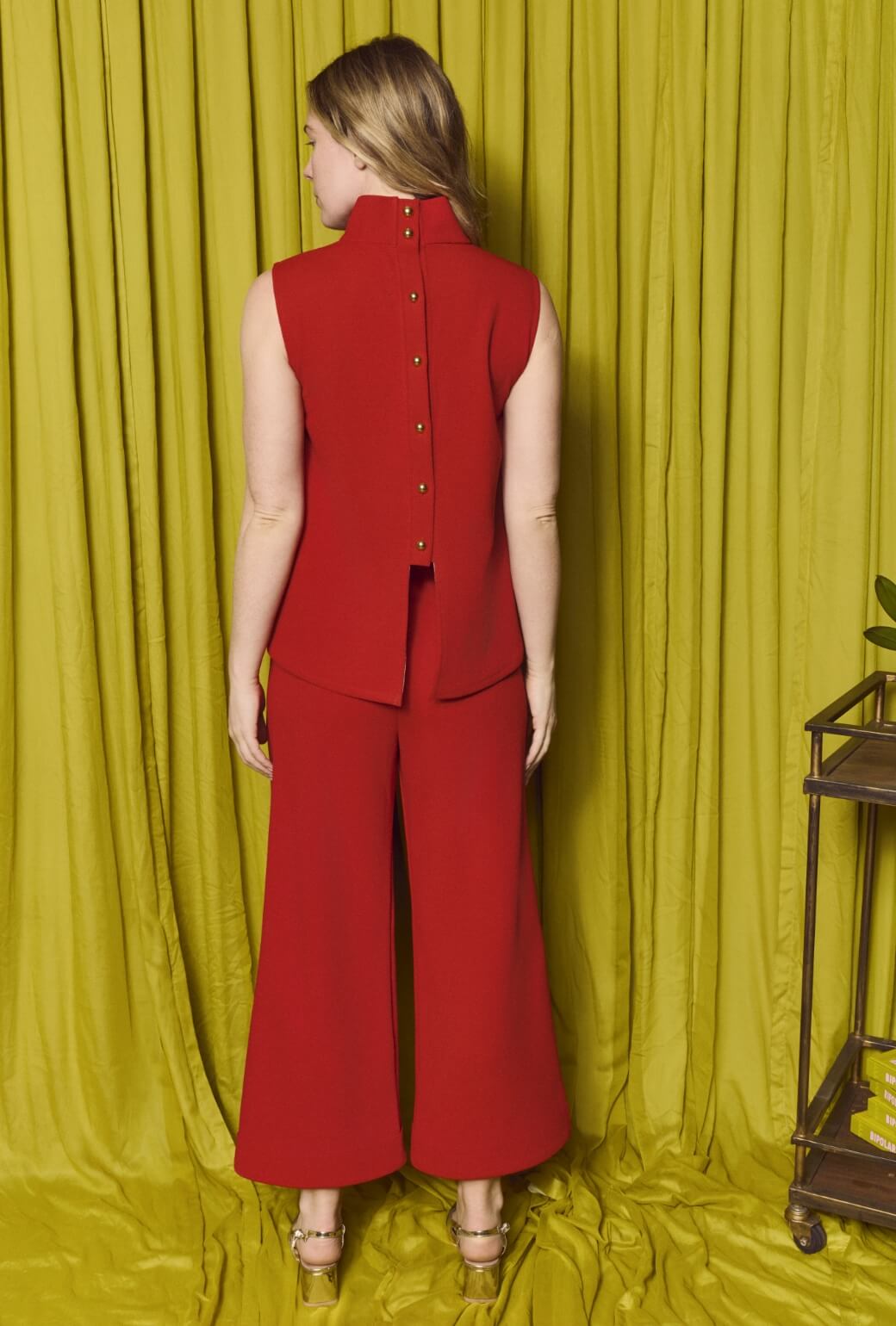 Wide Leg Knit Trouser - Tomato Knit