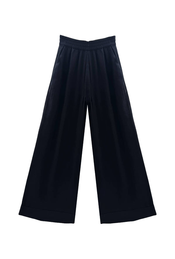 Wide Leg Trouser - Black Organza