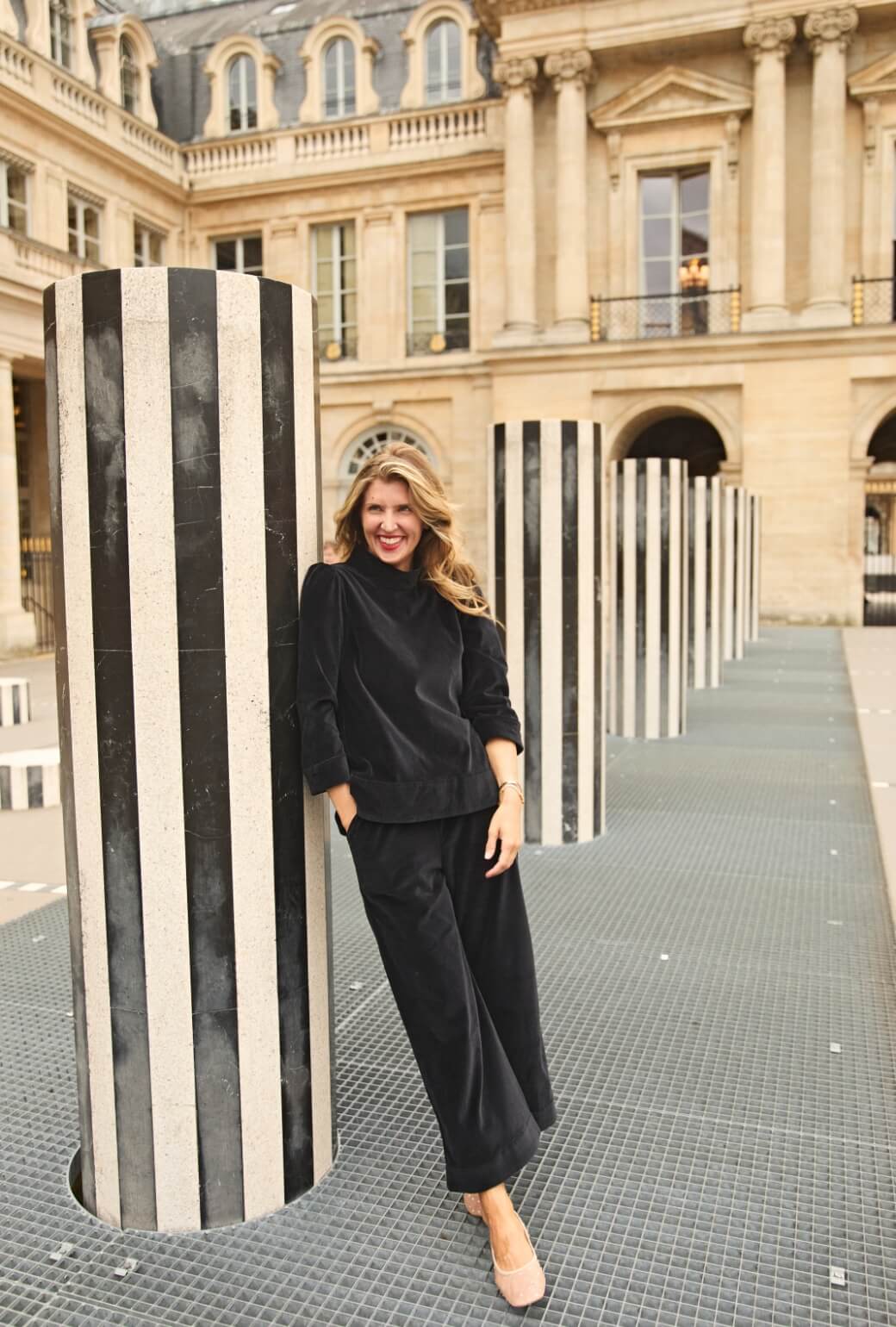 Buru x Anna Kloots Wide Leg Trouser - Black Velvet