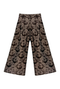 Wide Leg Trousers - Chocolate Jacquard