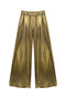 Wide Leg Trousers - Gold Lamé