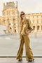 Wide Leg Trousers - Gold Lamé