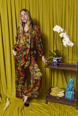 Wide Leg Trousers - Imperial Dragon