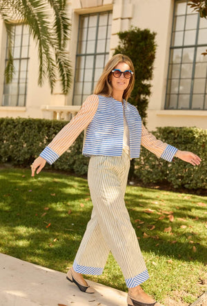 Buru x Ali Sisto Wide Leg Trousers - Multicolor Stripe