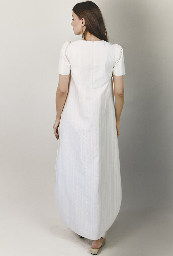 Cropped Cigar Pant - Ivory Squares Jacquard