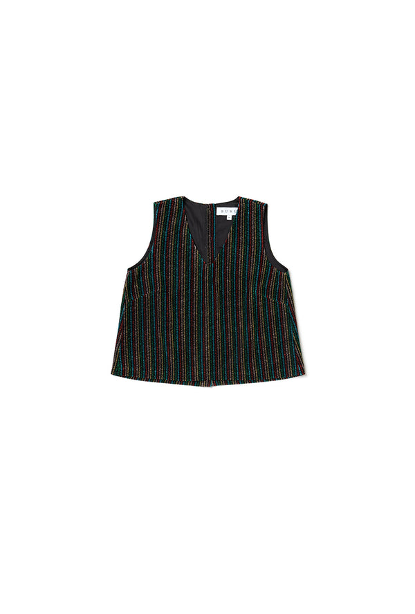 SAMPLE - Le V Mod Top - Shimmer Stripe