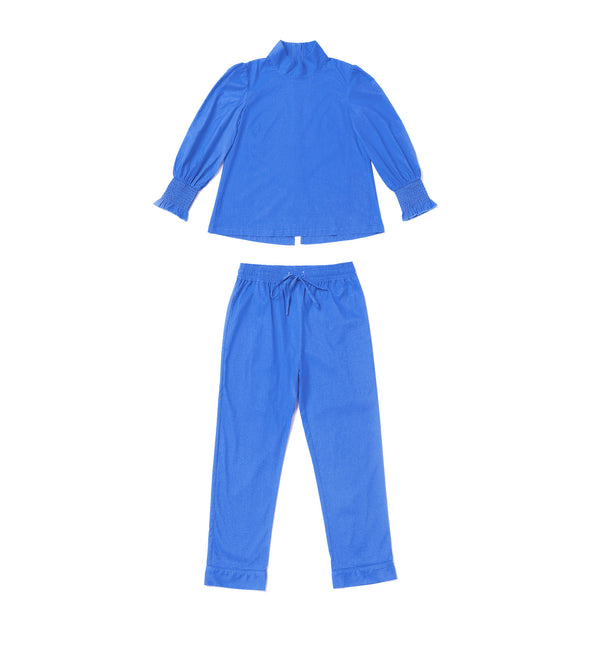 SAMPLE - Long Sleeve Mod Top & Pants - Blue Knit