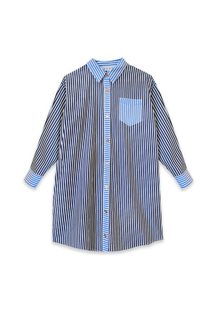 SAMPLE Slim Fit Boyfriend Shirtdress Stripe