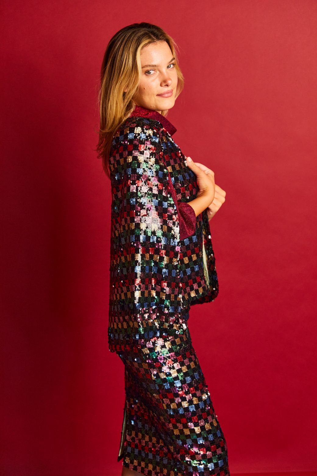 Pencil Skirt - Checkerboard Sequin
