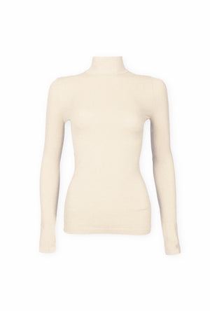 Long Sleeve Turtleneck Top - Ivory