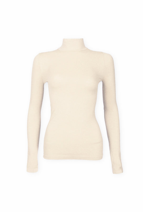 Long Sleeve Turtleneck Top - Ivory