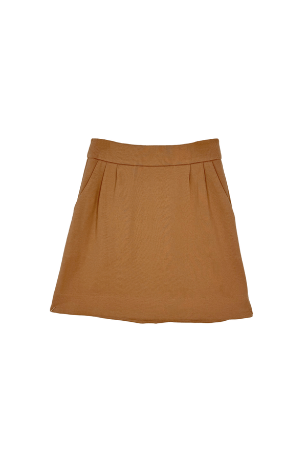 SAMPLE Maggie Mini Skirt - Caramel Knit