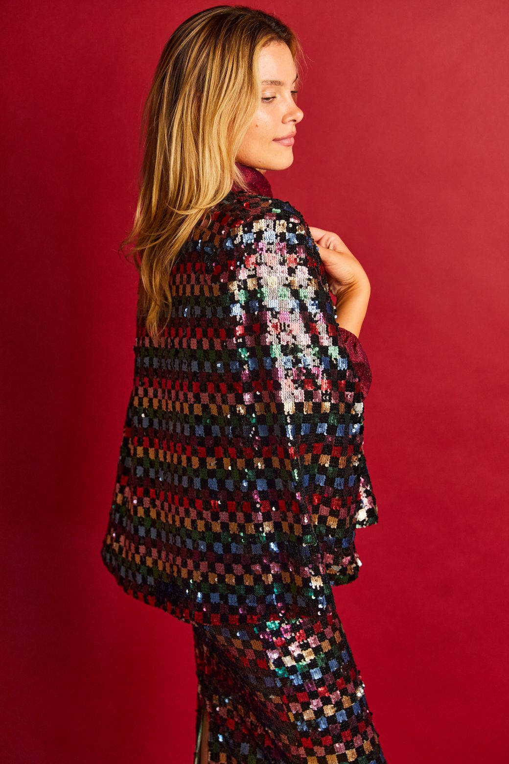 Pencil Skirt - Checkerboard Sequin