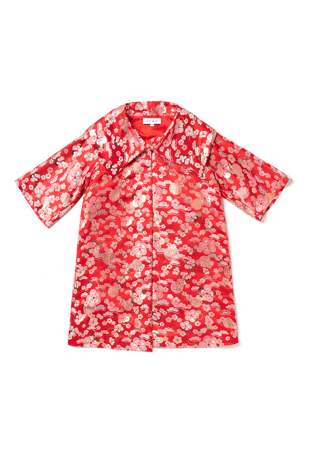 Car Coat - Red Chinoiserie