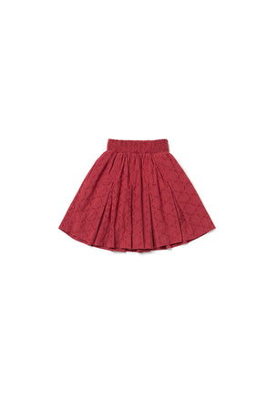 Smocked MINI Skirt Crimson Eyelet