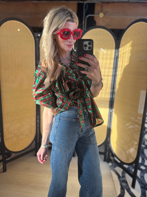 Buru + Pencil & Paper Co. Bettie Ann Blouse - Shimmery Plaid 2.0