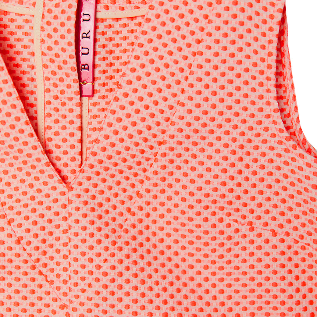 BURU x Pappy & Co Sleeveless Deep V Mod Top - Neon Dot