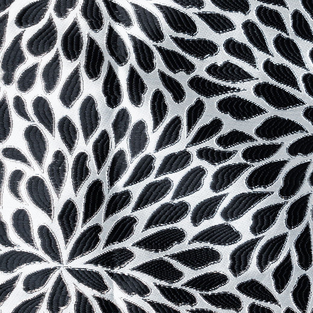 Cropped Sleeveless Mod Top - Black & Silver Brocade, close up
