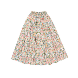 Smocked Waist MIDI Skirt - Fan Floral, image