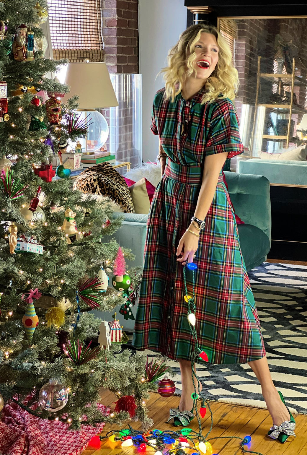 Plaid gown deals