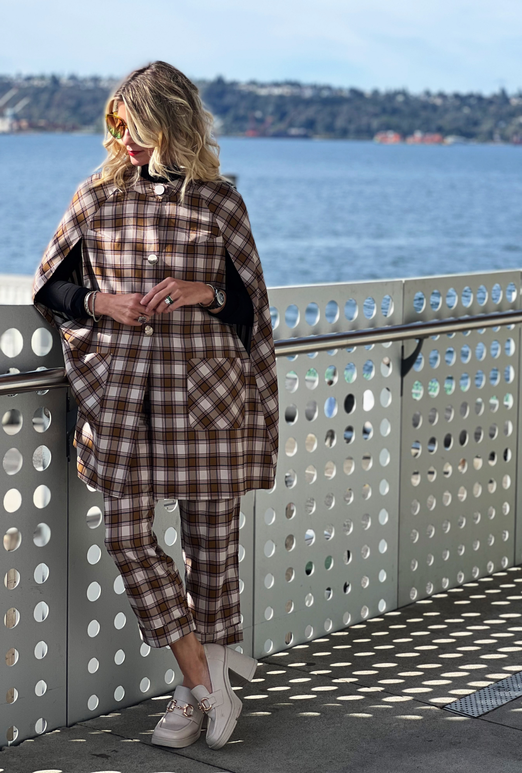 Everyday Pants Brown Plaid BURU
