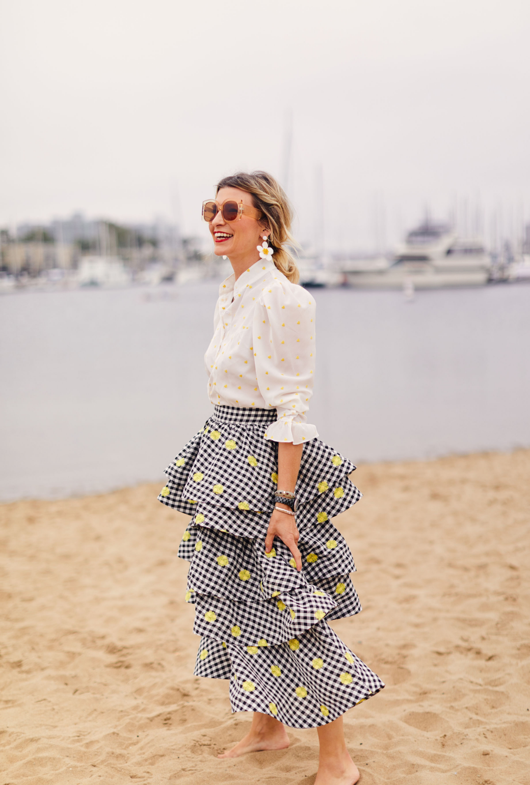 Sarong midi skirt sales in rainbow gingham