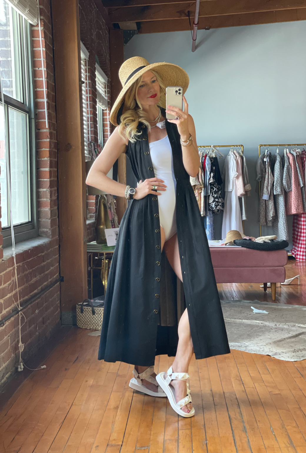 Black sleeveless top t shirt dress