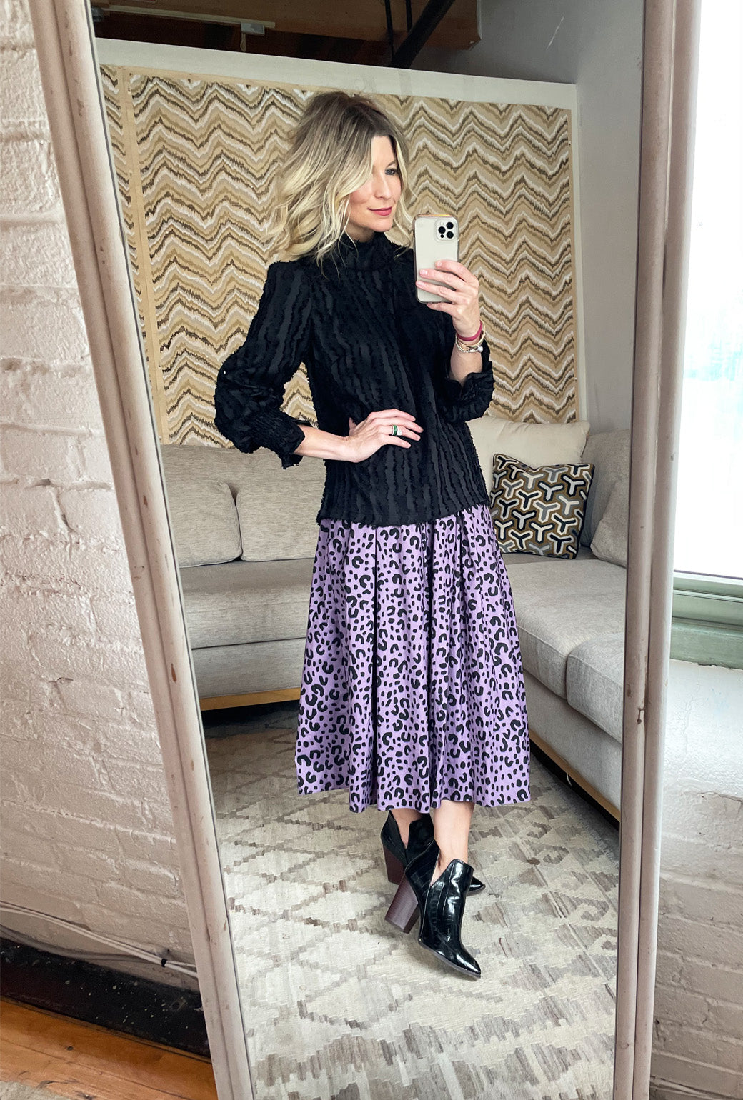 Cheetah midi skirt 100 top