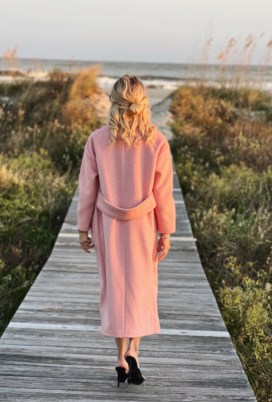 Pink wool 2025 car coat