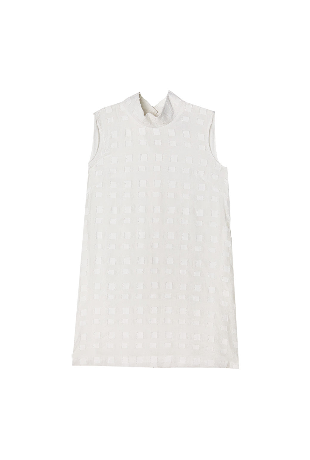 Sleeveless Mod Dress - White Squares – BURU